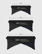 Size chart for cross over Stretch table covers 