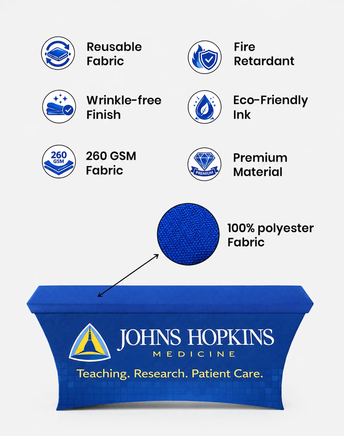 Stretch table cover with logo