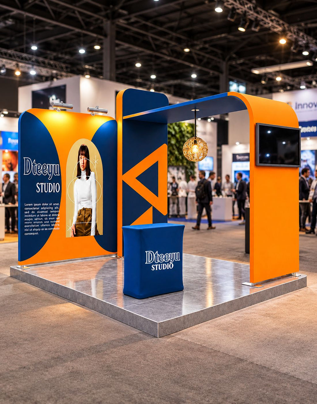 premium tv display exhibition booth kit